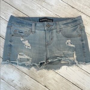 Express Jeans Distressed Denim Shorts size 2